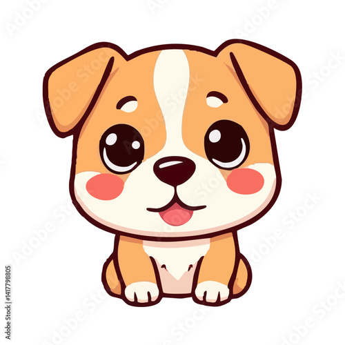 a cute lovely dog cartoon illustration with heart and love