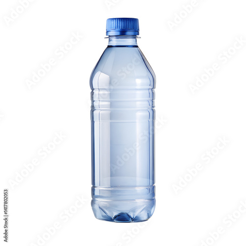 Simple blank water bottle on transparent background