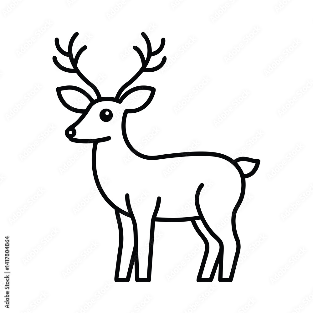 Fototapeta premium christmas deer icon on white background