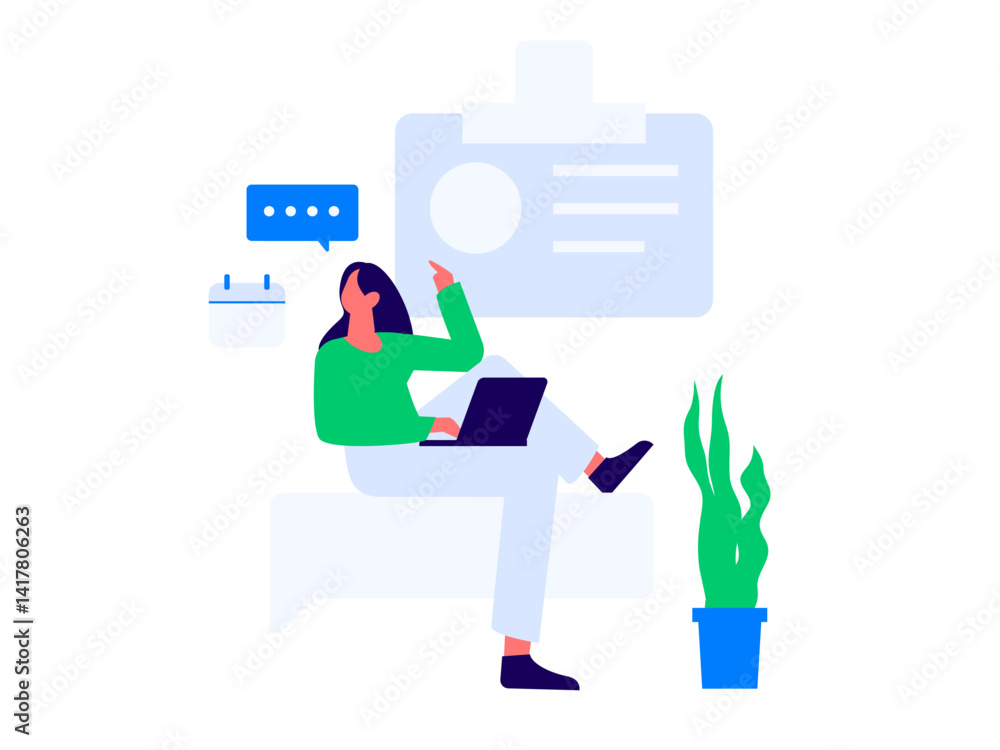 Flat vector illustration of business people operating work scene
Flat vector illustration of business people operating work scene