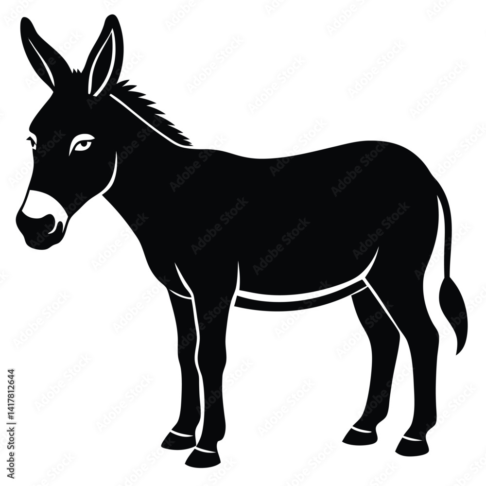 Obraz premium Donkey Vector Silhouette