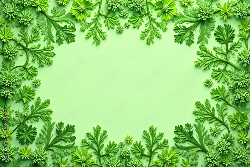 Fototapeta premium Intricate parsley sprig pattern, delicate green leaves , green, photo
