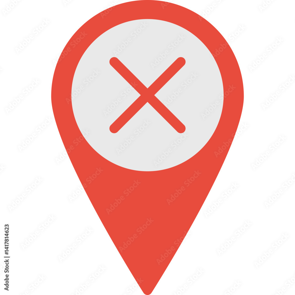Obraz premium Delete Location single vector illustration icon