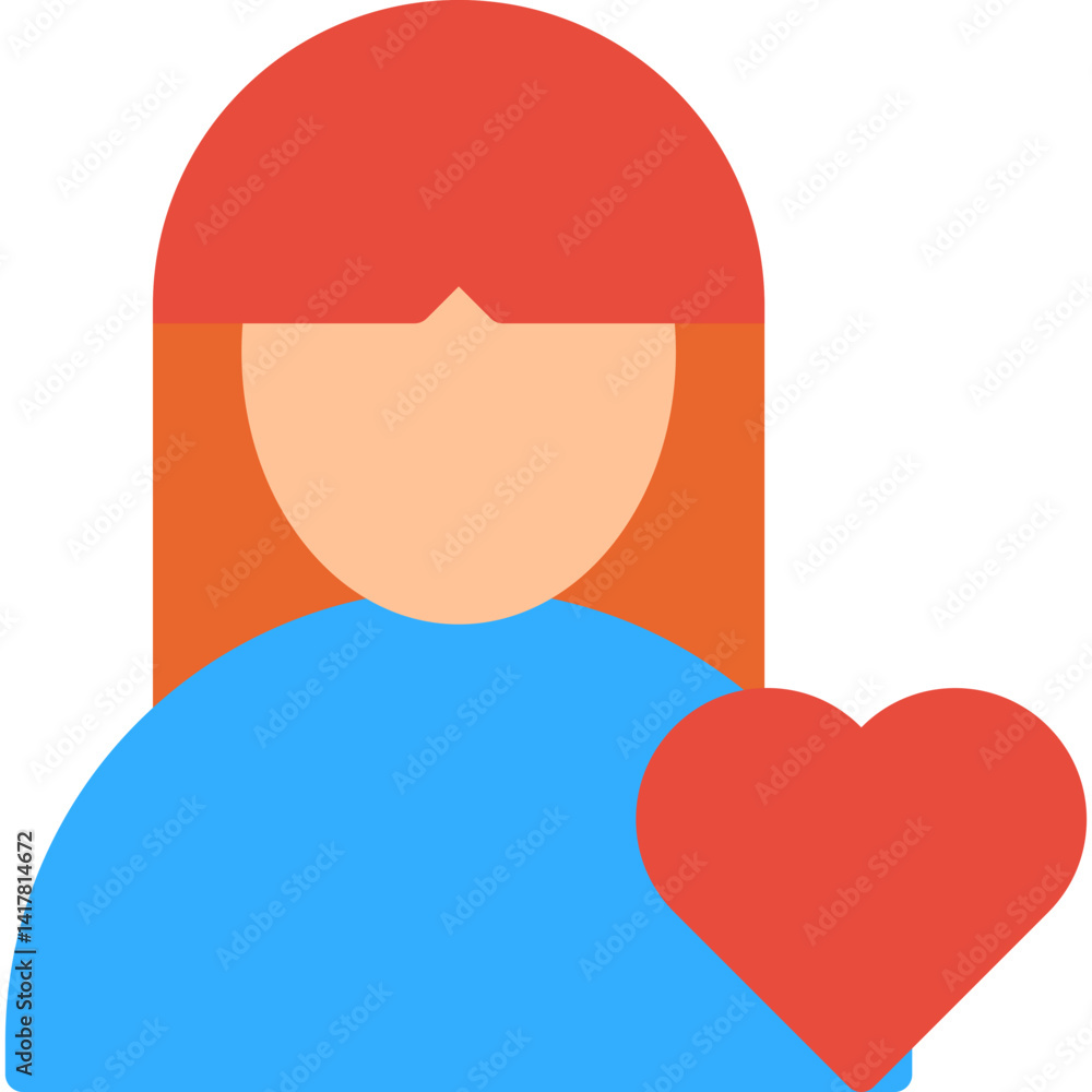 Favorite Female Profile single vector illustration icon Favorite Female Profile single vector illustration icon