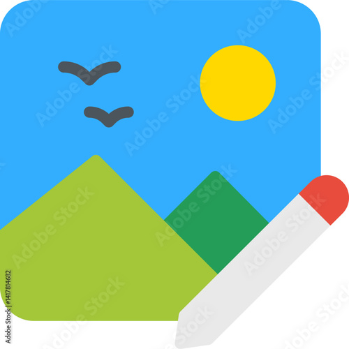 Edit Image single vector illustration icon