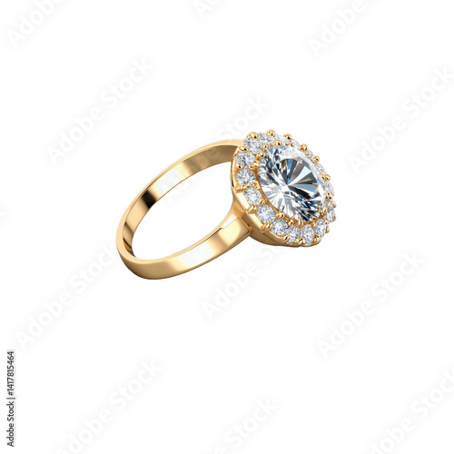 Wallpaper Mural octagon cut diamond gemstone on gold ring transparent background isolated png stock Torontodigital.ca