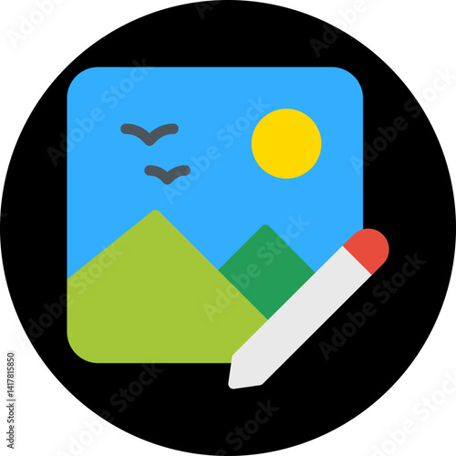 Edit Image single vector illustration icon