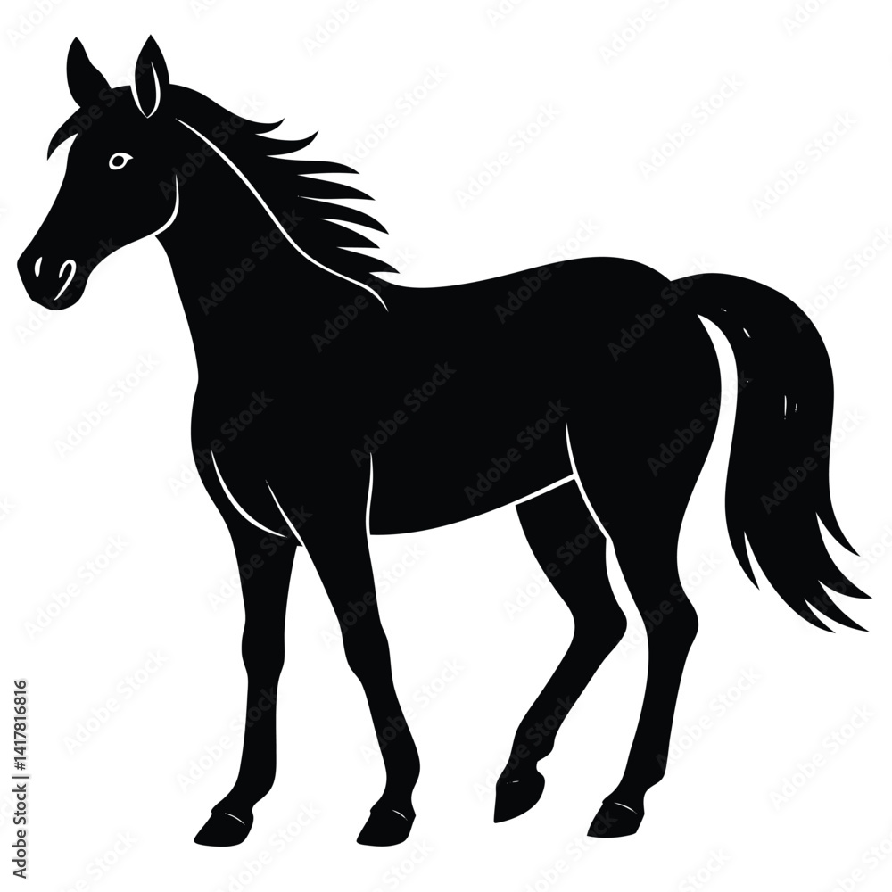 Obraz premium silhouette of clean vector of hourse isolated