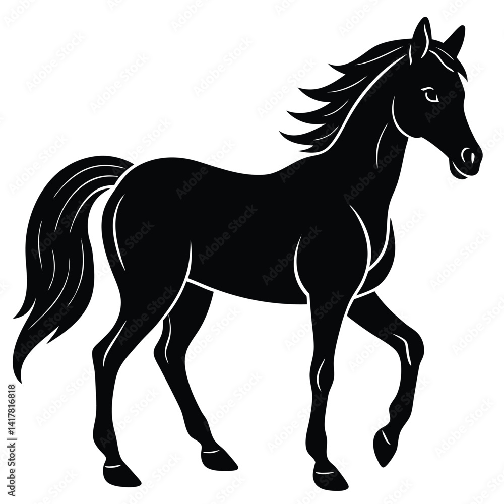 Obraz premium silhouette of clean vector of hourse isolated