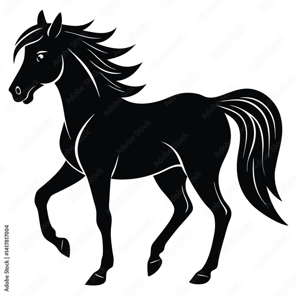 Obraz premium silhouette of clean vector of hourse isolated