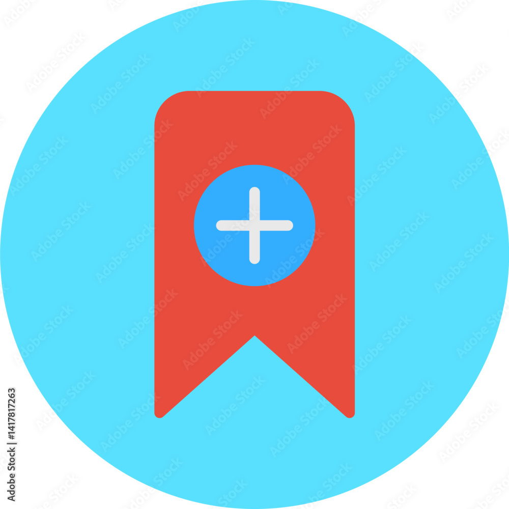 Obraz premium Add Bookmark single vector illustration icon