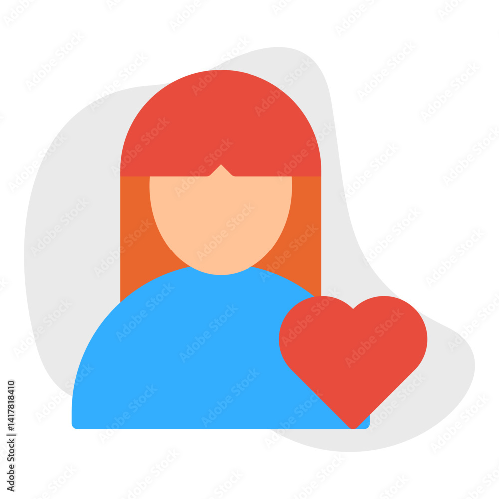 Favorite Female Profile single vector illustration icon Favorite Female Profile single vector illustration icon