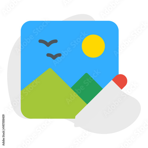 Edit Image single vector illustration icon