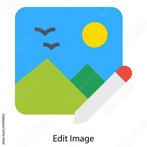 Edit Image single vector illustration icon