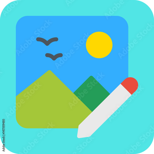 Edit Image single vector illustration icon
