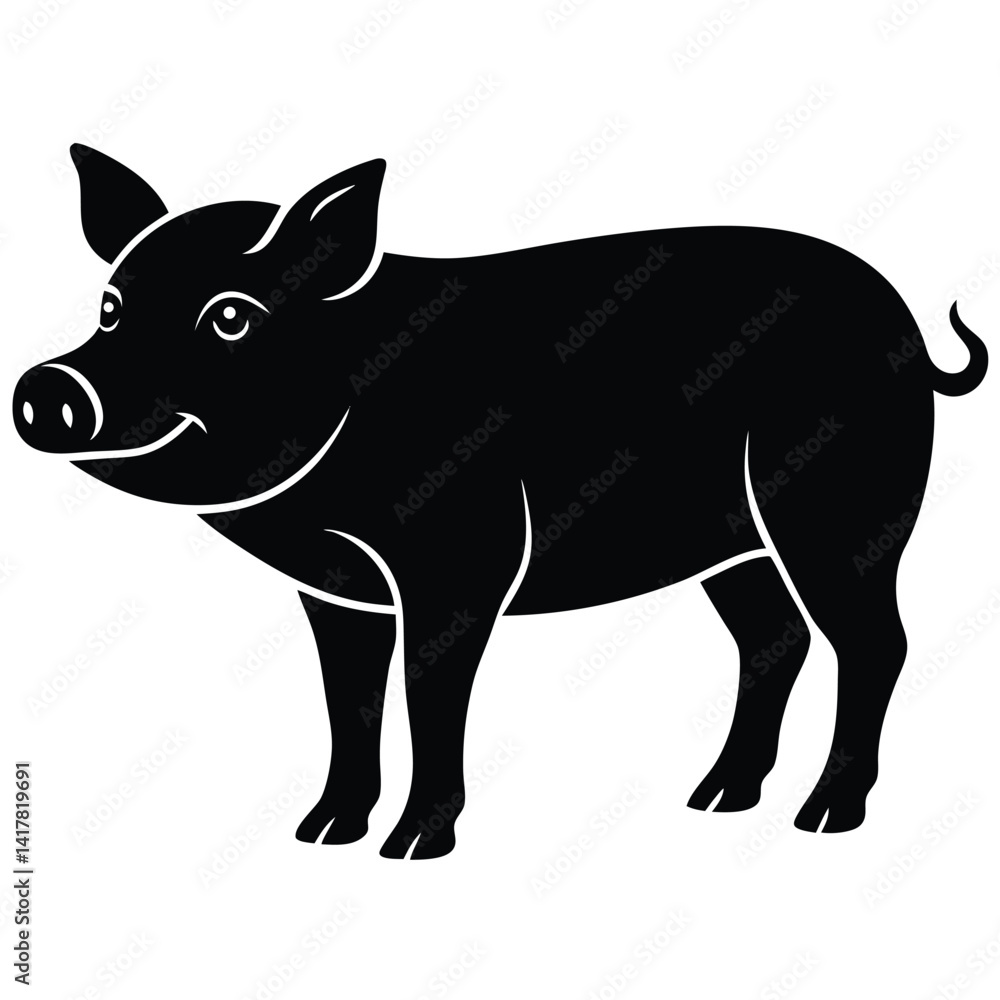 Fototapeta premium A pig silhouette vector design