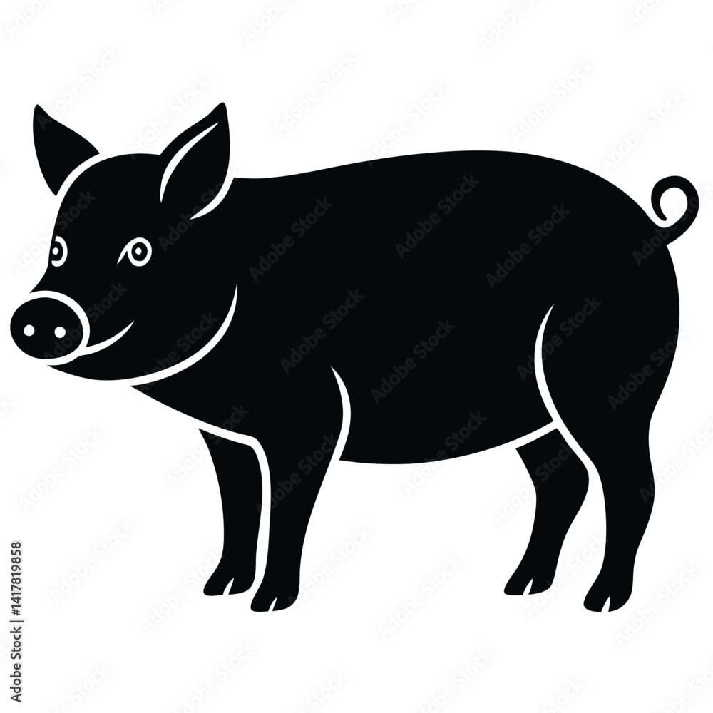 Fototapeta premium A pig silhouette vector design
