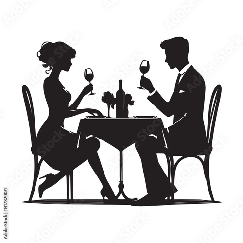 couple on a romantic dinner