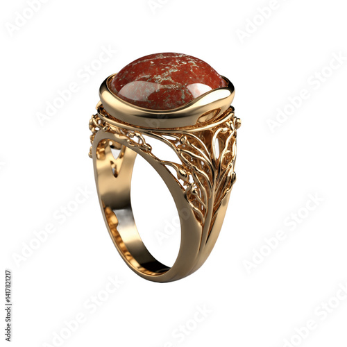 Wallpaper Mural round jasper gemstone on gold ring transparent background isolated png stock Torontodigital.ca