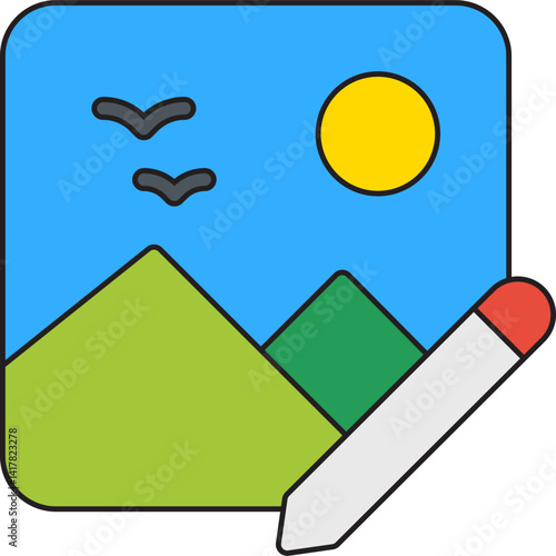 Edit Image single vector illustration icon
