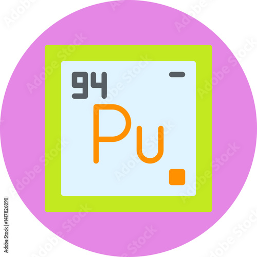 Plutonium single vector illustration icon