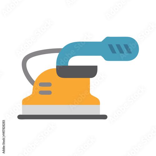 Oscillating sander icon, woodworking tool vector on black