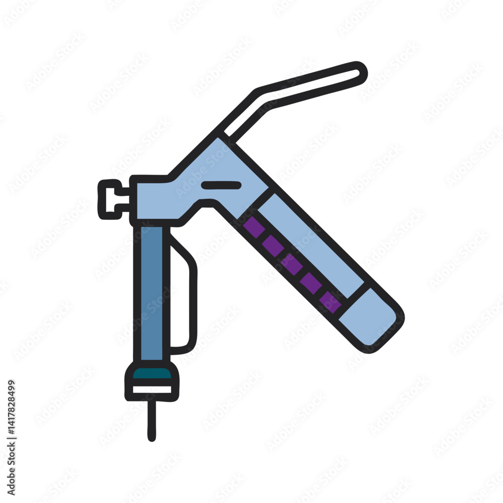 Stylized icon of a caulking gun on black background Stylized icon of a caulking gun on black background