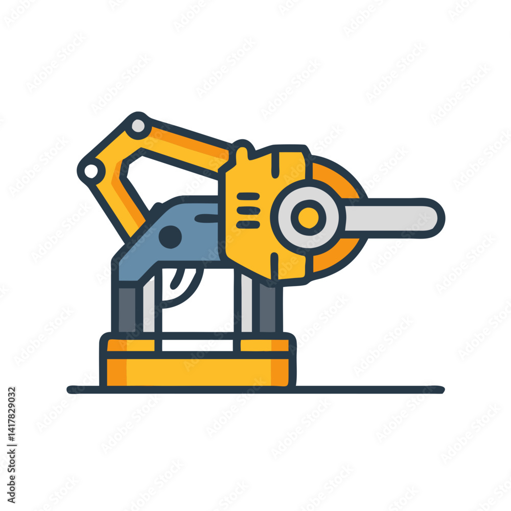 Industrial Robotic Arm - Automated Manufacturing Equipment Icon Industrial Robotic Arm - Automated Manufacturing Equipment Icon
