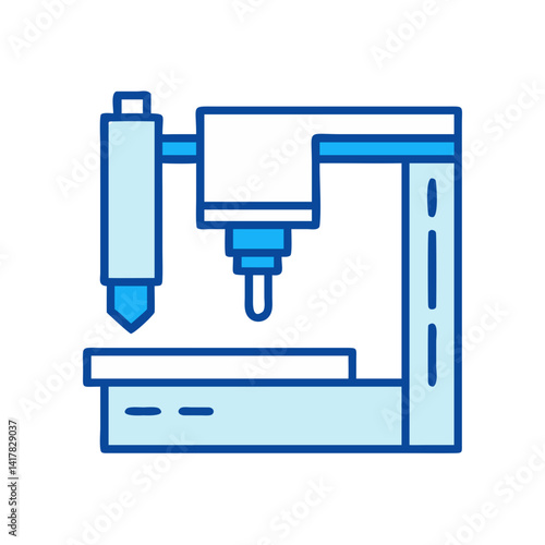 Blue linear machine design against black background illustration