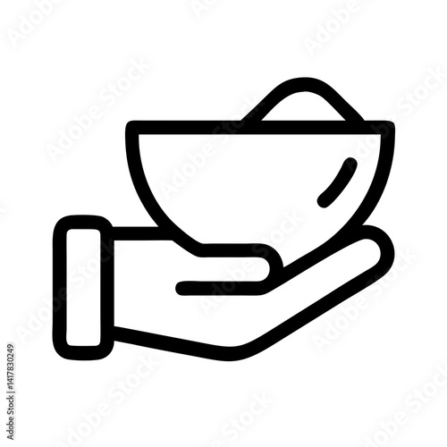 Hand Holding Donation Bowl Icon Design