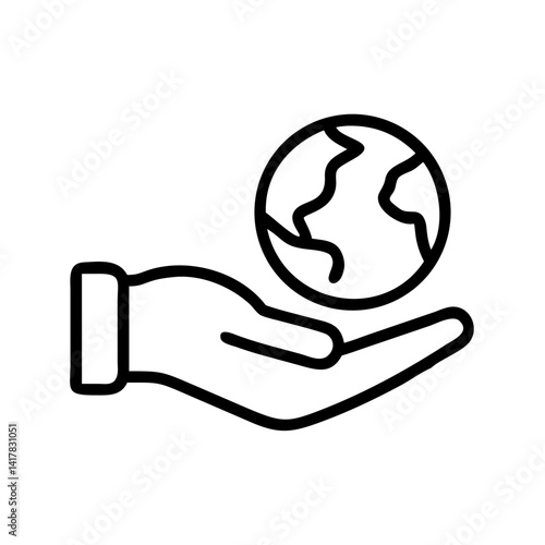 Hand Offering Globe for Support Icon Design