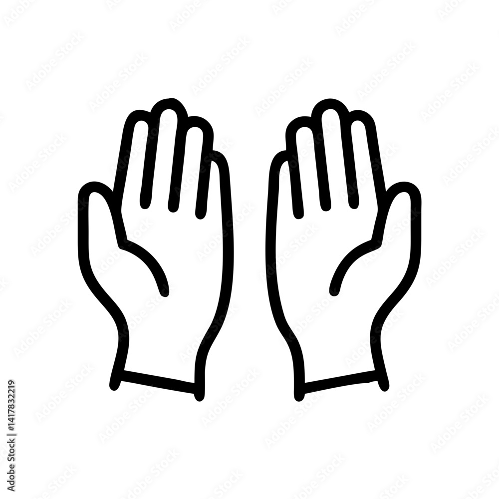 Hands Raised in Prayer Gesture Icon Design Hands Raised in Prayer Gesture Icon Design