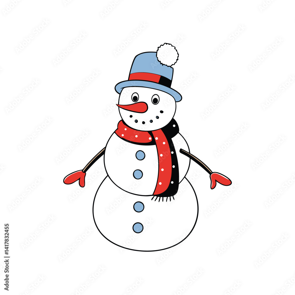 snowman on white background snowman on white background