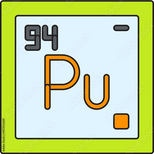Plutonium single vector illustration icon