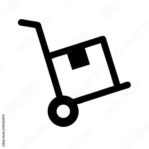 Hand Trolley Carrying Box Package Icon Design