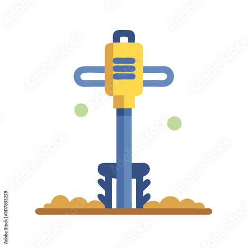 Cartoon icon of a manual garden auger
