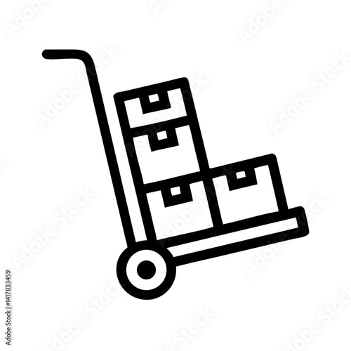 Hand Trolley Carrying Stacked Boxes Icon Design