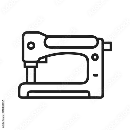 Minimalist Sewing Machine Icon, Outline, Fashion, Tailoring, Design