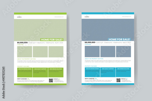 Modern Real Estate Flyer Template for Property Sale Advertisement