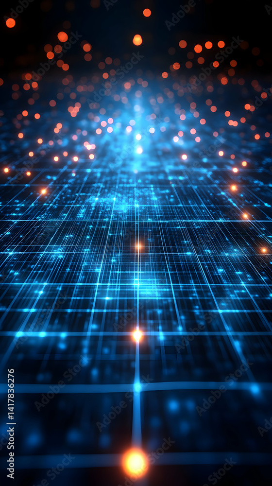 Obraz premium Abstract 3D Grid Network Background