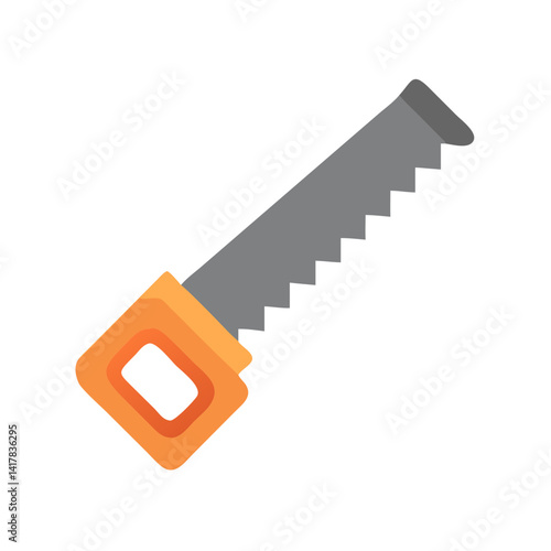 Simple hand saw vector on isolated black background