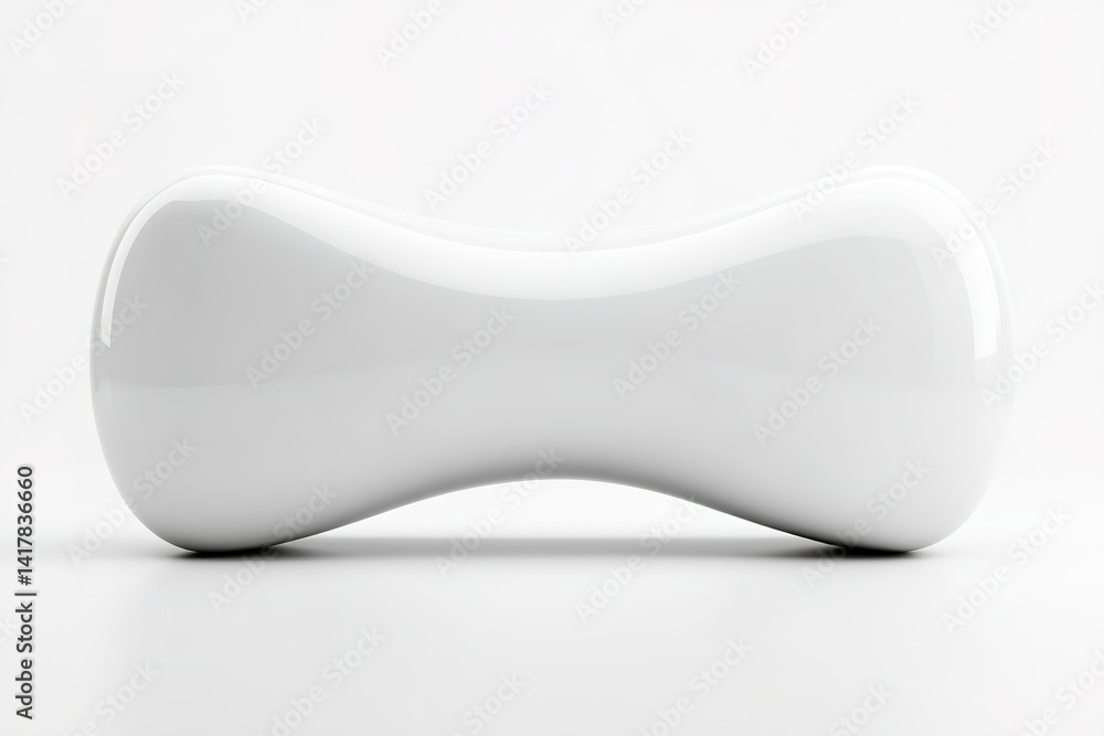 Minimalist white dumbbell placed on a clean surface to emphasize fitness and exercise routines in a contemporary environment Minimalist white dumbbell placed on a clean surface to emphasize fitness and exercise routines in a contemporary environment
