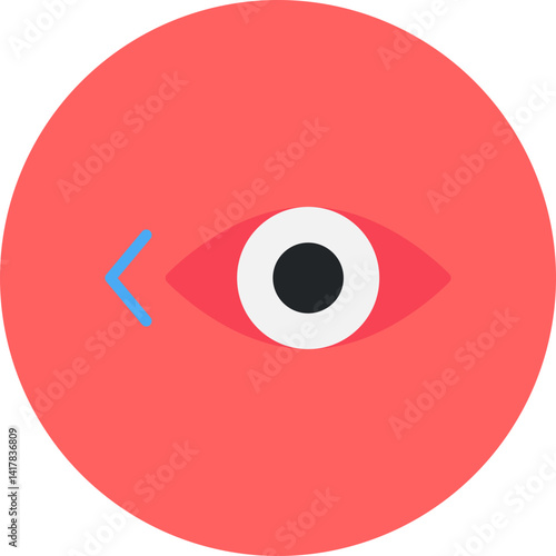 Look Left single vector illustration icon