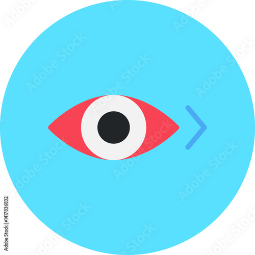 Look Right single vector illustration icon