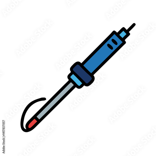 Soldering iron isolated on black background vector graphic