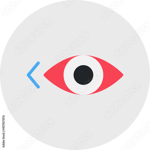 Look Left single vector illustration icon