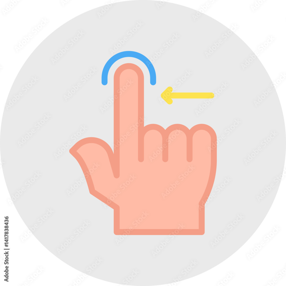 Drag Left single vector illustration icon Drag Left single vector illustration icon
