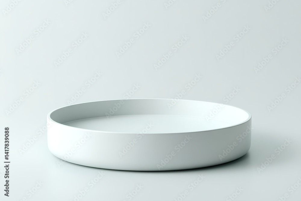 Simple round white ceramic plate on a light background showcasing minimalist design suitable for modern dining Simple round white ceramic plate on a light background showcasing minimalist design suitable for modern dining