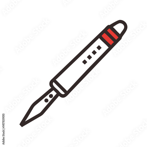 Modern Vector Soldering Iron Illustration on Black Background