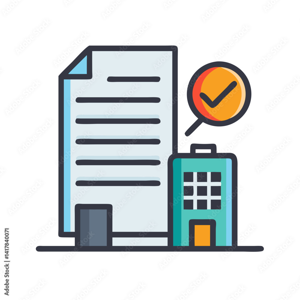 Obraz premium Building Permit Icon Design for Architecture